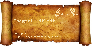Csegezi Máté névjegykártya