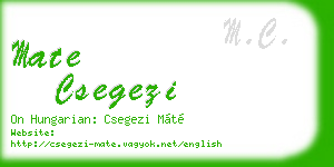 mate csegezi business card